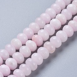Calcite Natural Pink Mangano Calcite Beads Strands, Faceted, Rondelle, 8x5.5~6mm, Hole: 1mm, about 65pcs/Strand, 15.55 inch(39.5cm)