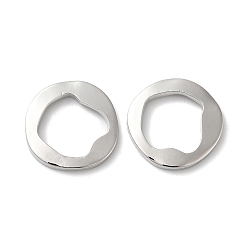 Real Platinum Plated Brass Linking Rings, Irregular Round Ring, Real Platinum Plated, 11x1.3mm, Inner Diameter: 7.5x7.7mm