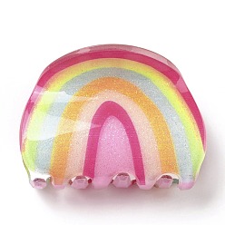 Colorful Rainbow Shaped Acrylic Claw Hair Clips, Hair Accessories for Girls, Colorful, 36x50x30mm