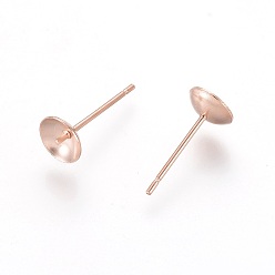 Or Rose 304 résultats boucle d'oreille de goujon en acier inoxydable, or rose, 14x6 mm, broches: 0.8 mm