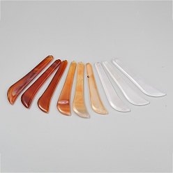 Mixed Color Natural Agate Massage Stick, Gua Sha Massage Tools, for Soft Tissue, Physical Therapy Stuff Used for Back, Legs, Arms, Neck, Shoulder, Crescent Blade Shape, Mixed Color, 105~118.5x23~25x4~5.5mm, Hole: 2mm