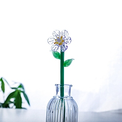 Color de Malva Decoración floral de vidrio hecha a mano, adorno de arreglo de jarrón de vidrio, color de malva, 185x50 mm