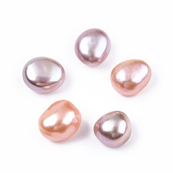 Melocotón de Soplo Perlas de keshi barrocas naturales, cuentas de perlas de agua dulce, ningún agujero, pepitas, peachpuff, 8~10x7.5~8x6.5~8 mm