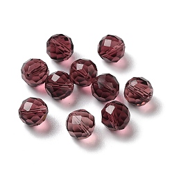 Brun Verre imitation perles de cristal autrichien, facette, ronde, brun, 8mm, Trou: 1mm