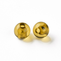Goldenrod Transparent Acrylic Beads, Round, Goldenrod, 8x7mm, Hole: 2mm, about 1745pcs/500g