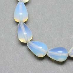 Opalite Hebras de perlas Opalite, lágrima, 14~15x10 mm, agujero: 1.5 mm, sobre 28 unidades / cadena, 15.75 pulgada