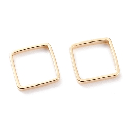 Real 24K Gold Plated Brass Linking Rings, Long-Lasting Plated, Square, Real 24K Gold Plated, 8x8x1mm, Inner Diameter: 7x7mm