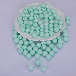 Crème De Menthe  Perles focales rondes en silicone, perles à mâcher pour les jouets de dentition, Diy soins infirmiers colliers faisant, crème à la menthe, 15mm, Trou: 2mm