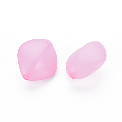 Бледно-Розовый Имитации акриловых шариков желе, ромб, розовый жемчуг, 17x14.5x9.5 мм, отверстие : 1.6 мм, Около 500 шт / 500 г
