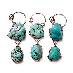 Magnesite Natural Magnesite Big Pendants, with Red Copper Tone Tin Findings, Lead & Nickel & Cadmium Free, NuggetsFree, Nuggets, 85~100mm