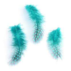 Dark Turquoise Chicken Feather Costume Accessories, Dyed, Dark Turquoise, 65~135x25~45mm