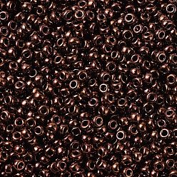 (RR457B) Metallic Bronze Cuentas de rocailles redondas miyuki, granos de la semilla japonés, 11/0, (rr 457 b) bronce metálico, 2x1.3 mm, agujero: 0.8 mm, sobre 1100 unidades / botella, 10 g / botella