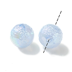 Синий УФ-покрытие радужное радужное имитация желе акриловые бусины, круглые, синие, 16x16x16 мм, отверстие : 3 мм