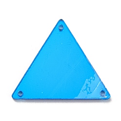 Темно-Голубой Треугольное акриловое зеркало с пришивкой стразами, аксессуары для одежды, многожильных ссылки, глубокое синее небо, 24.5x28x4 мм, отверстие : 1.2 мм