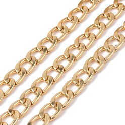 Золотой Овальные бордюрные цепи из оксидированного алюминия, несварные, с катушкой, золотые, ссылка: 16.5x12x2.5 mm