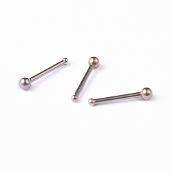 Stainless Steel Color 304 Stainless Steel Nose Studs, Nose Bone Rings, Nose Piercing Jewelry, Stainless Steel Color, 10mm, Bar Length: 1/4"(6.6mm), Pin: 18 Gauge(1mm)