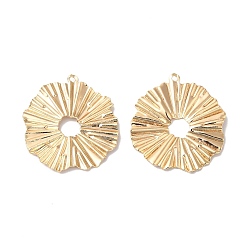 Real 18K Gold Plated Brass Pendants, Flat Round Charm, Real 18K Gold Plated, 25x23x2mm, Hole: 1.2mm