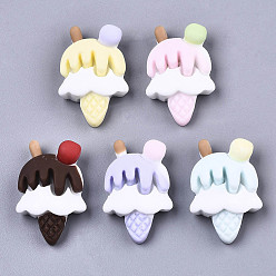 Mixed Color Resin Decoden Cabochons, Imitation Food, Ice Cream, Mixed Color, 26~27x17x8mm