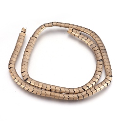 Antique Bronze Plated Electroplate Non-magnetic Synthetic Hematite Bead Strands, Frosted, Wave, Antique Bronze Plated, 5.5x4x3mm, Hole: 1mm, about 120~122pcs/strand, 15.7 inch~16.1 inch(40~41cm)