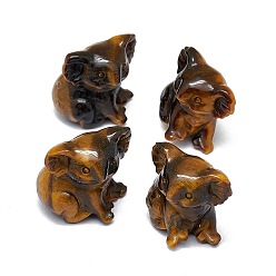 Œil De Tigre Décorations d'affichage de sculpture en oeil de tigre naturel, pour bureau à domicile, koala, 24~27x26~30.5x29~30mm