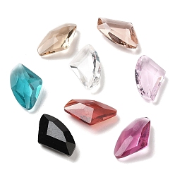 Mixed Color Pointed Back Glass Rhinestone Cabochons, Faceted Diamond, Mixed Color, 19x11.5x5.5~6mm