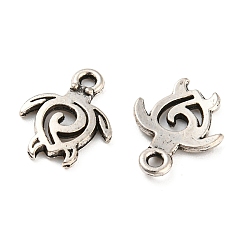 Antique Silver Tibetan Style Alloy Charms, Cadmium Free & Lead Free, Tortoise Charm, Antique Silver, 13x10x1.5mm, Hole: 1.2mm, about 2941pcs/1000g
