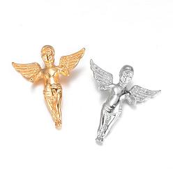 Mixed Color 316L Surgical Stainless Steel Pendants, Angel, Mixed Color, 29x27x10mm, Hole: 5.5x3mm