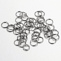 Gunmetal Iron Open Jump Rings, Cadmium Free & Nickel Free & Lead Free, Gunmetal, 18 Gauge, 10x1.0mm, Inner Diameter: 8mm, about 6600pcs/1000g