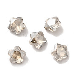 Satín K 9 cabujones de diamantes de imitación de cristal, puntiagudo espalda y dorso plateado, facetados, flor del ciruelo, satén, 10x5 mm