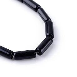 Obsidian Natural Obsidian Bead Strands, Tube, 14~15x6mm, Hole: 1mm, about 27pcs/strand, 15.7 inch