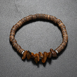 Натуральная Бирюза Эластичные браслеты из бисера и кокосовых дисков из бисера, внутренний диаметр: 2-1/8 дюйм (5.5 см)