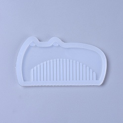 White Silicone Molds, Resin Casting Molds, For UV Resin, Epoxy Resin Jewelry Making, Comb, White, 109x60x5.5mm