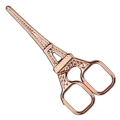 Rose Gold Iron Scissors, Eiffel Tower Shape, for Sewing Needlework Embroidery Cross-Stitch, Rose Gold, 10.8cm