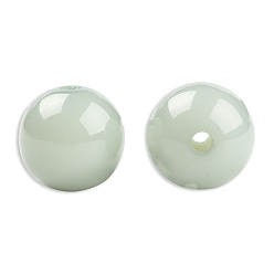 Aigue-Marine Moyen Des perles de résine opaques, ronde, aigue-marine moyenne, 12x11.5mm, Trou: 1.6~1.8mm