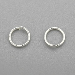 Plata 304 argollas de acero inoxidable, anillos del salto abiertos, plata, 19 calibre, 6x0.9 mm, diámetro interior: 4.1 mm