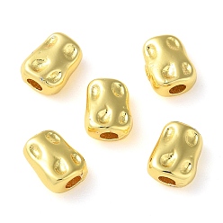 Real 18K Gold Plated Rack Plating Brass Spacer Beads, Nuggets, Real 18K Gold Plated, 7.5x6x3.5mm, Hole: 1.6~1.8mm