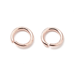 Rose Gold Brass Jump Rings, Open Jump Rings, Long-Lasting Plated, Cadmium Free & Lead Free, Round Ring, Rose Gold, 4x0.6mm, 22 Gauge, Inner Diameter: 2.8mm
