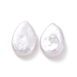 Blanco Antiguo Perlas de perlas naturales keshi, perla cultivada de agua dulce, sin agujero / sin perforar, lágrima, blanco antiguo, 13~13.5x8.5~9x3~4 mm