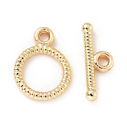 Light Gold Rack Plating Brass Toggle Clasps, Cadmium Free & Lead Free, Long-Lasting Plated, Ring, Light Gold, Ring: 14x10.5x1.7mm, Hole: 1.6mm, Bar: 14.5x6x2.5mm,  Hole: 1.6mm