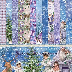 Разноцветный Бумага для вырезок на рождественскую тему, для альбома для вырезок diy, справочная бумага, украшение дневника, красочный, 152x152 мм, 12 стиль, 2 шт / стиль, 24 шт / комплект