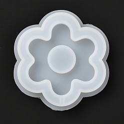 Blanco Coctelera de flores diy / moldes de silicona para joyas de arenas movedizas, moldes de resina, para resina uv, fabricación de joyas de resina epoxi, blanco, 75x71x10.5 mm, diámetro interior: 65x59.5 mm