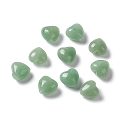 Aventurina Verde Perlas de aventurina verde naturales, corazón, 14.5~15x14.5~15x8.5~9 mm, agujero: 1 mm