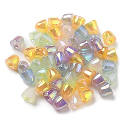 Couleur Mélangete Placage uv perles acryliques lumineuses, iridescent, cloche, couleur mixte, 10x10.5mm, Trou: 2mm