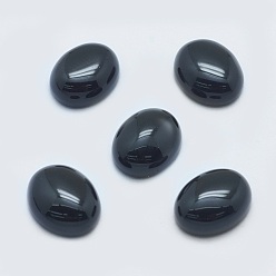 Black Agate Natural Black Agate Cabochons, Oval, 10x8x4mm