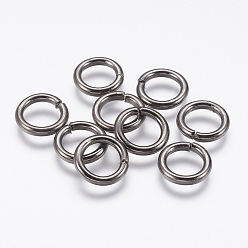 Черный Цвет Металла Железные соединительные колечки, открытые кольца прыжок, металлический черный , 12 датчик, 12x2 мм, внутренний диаметр: 8 мм