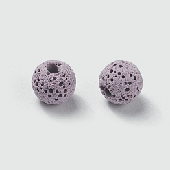 Thistle Unwaxed Natural Lava Rock Beads, for Perfume Essential Oil Beads, Aromatherapy Beads, Dyed, Round, Thistle, 8.5mm, Hole: 1.5~2mm