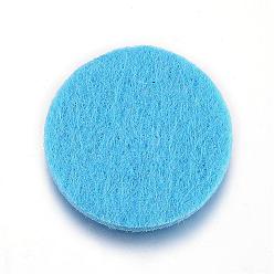 Sky Blue Fibre Perfume Pads, Essential Oils Diffuser Locket Pads, Flat Round, Sky Blue, 30x3mm