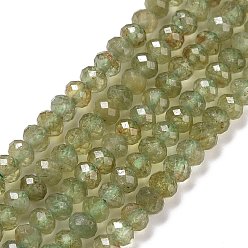 Apatite Natural Apatite Beads Strands, Faceted, Rondelle, 4x3mm, Hole: 0.7mm, about 130pcs/strand, 15.35''(39cm)