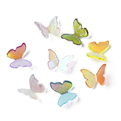 Mixed Color Transparent Resin Cabochons, 3D Butterfly, Mixed Color, 7.5x9.5x3mm