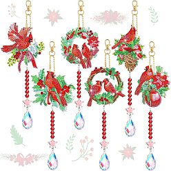 Christmas Wreath Рождественские алмазные наборы для рисования «Ловец солнца», 5d алмазные картины брелки с колокольчиками, Наборы для алмазного искусства своими руками, подвесное украшение для дома и сада, Рождественский венок, 270 мм